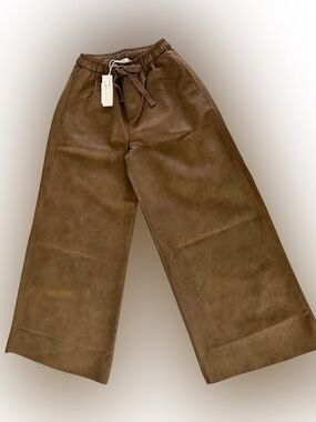 Vintage Havana Wide-Leg Brown Drawstring Pants Size S